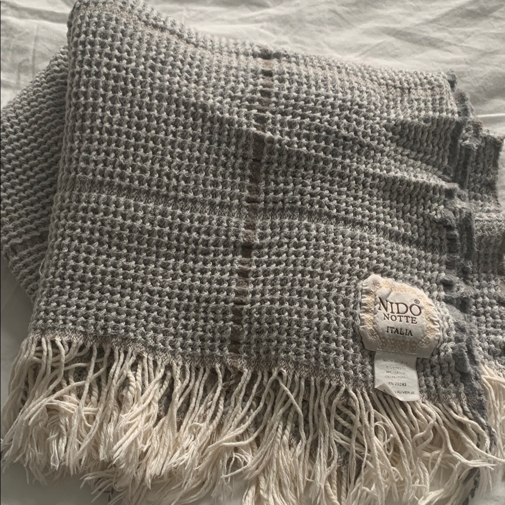 Nido Notte Italia Gray Woven Throw Blanket